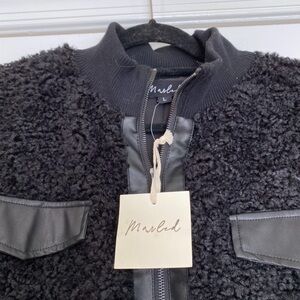 Marled Black Fleece Jacket